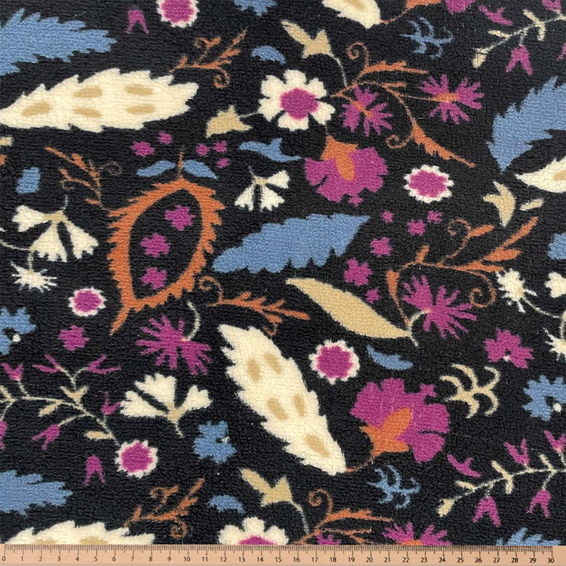 Printed Faux Shearling ALIO Black / Pink